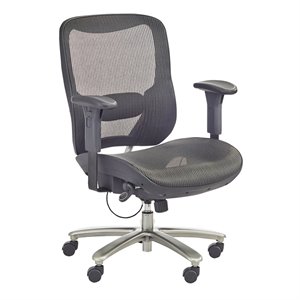 Pemberly Row Lineage Big n Tall Mesh Task Chair 3505BL 400 lb Capacity Black