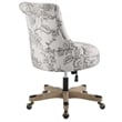 Pemberly Row Rolling Fabric & Wood Swivel Office Chair in Gray/Natural