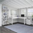 Pemberly Row 60W L Shaped Desk with Mobile File Cabinet and Bookcase