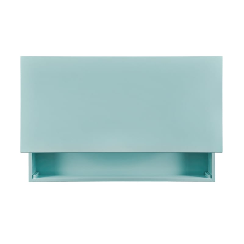 Pemberly Row Contemporary Lift Top Stand Up Wood Desk in Turquoise Blue
