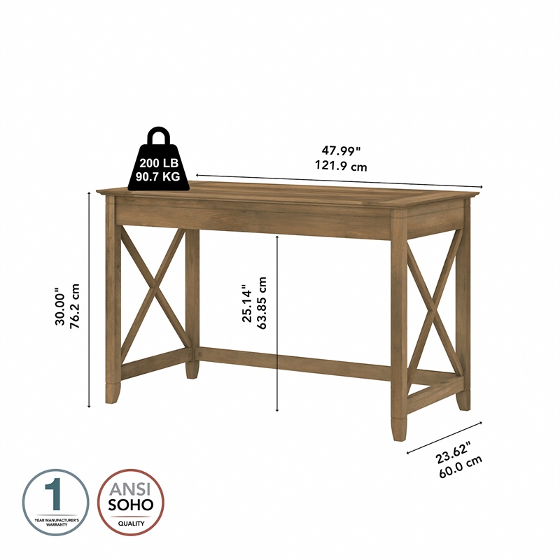 Pemberly Row Contemporary Engineered Wood Writing Desk in Reclaimed Pine