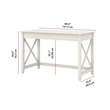 Pemberly Row Farmhouse Engineered Wood Writing Desk in Line White Oak