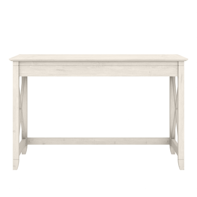 Pemberly Row Farmhouse Engineered Wood Writing Desk in Line White Oak