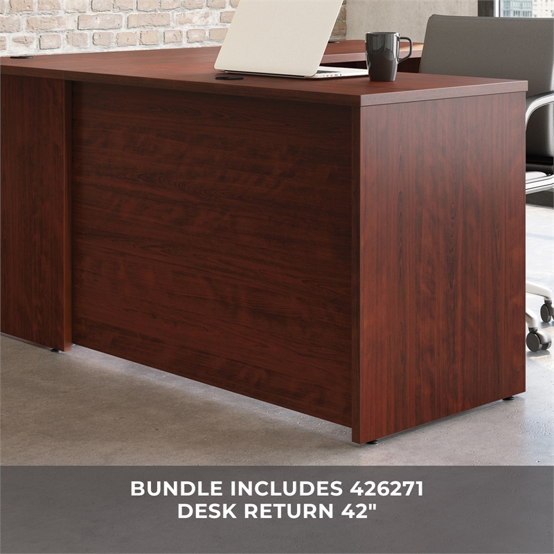 Pemberly Row Modern Engineered Wood Shell and Return in Classic Cherry