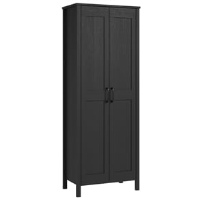 Pemberly Row Engineered Wood 2-Door Storage Cabinet in Raven Oak
