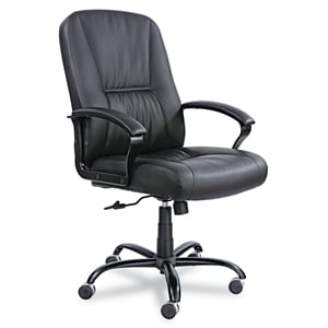 Pemberly Row High Back Big and Tall Office Chair in Black Leather