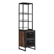 Pemberly Row Contemporary Engineered Wood/Metal File Tower in Barrel Oak