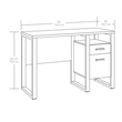 Pemberly Row Contemporary Engineered Wood and Metal Desk in Blade Walnut
