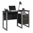 Pemberly Row Contemporary Engineered Wood and Metal Desk in Blade Walnut