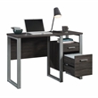 Pemberly Row Contemporary Engineered Wood and Metal Desk in Blade Walnut