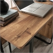 Pemberly Row Contemporary Engineered Wood and Metal Desk in Etched Oak