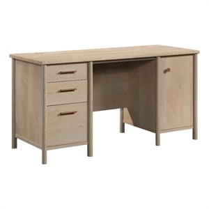 Pemberly Row Contemporary Engineered Wood Desk in Natural Maple Finish