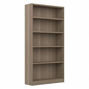 Pemberly Row Tall 5 Shelf Bookcase in Ash Gray - Engineered Wood