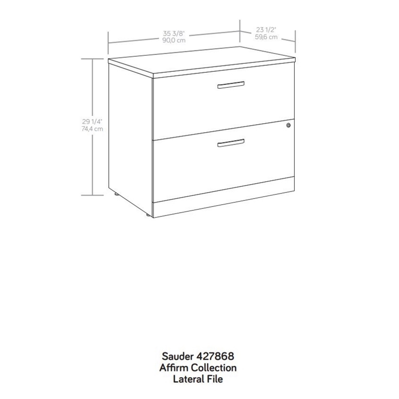 Pemberly Row Engineered Wood Lateral Filing Cabinet in Classic Cherry