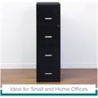 Pemberly Row 4 Drawers Vertical Black Metal Filing Cabinet Pre-assembled