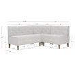 Pemberly Row Wood Upholstered Corner Nook Bench in Light Grey