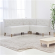 Pemberly Row Wood Upholstered Corner Nook Bench in Light Grey