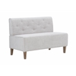 Pemberly Row Wood Upholstered Corner Nook Bench in Light Grey