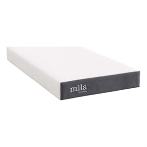 Pemberly Row 8&quot Twin Modern Style Memory Foam Mattress in Gray Finish