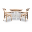 Pemberly Row Backless Wood Two Tone Breakfast Nook in Natural and White