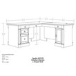Pemberly Row Engineered Wood L-Shaped Desk in Glacier Oak/Rosso Slate Accents