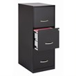 Pemberly Row Set of 2 4 and 3 Drawer Filing Cabinets in Black