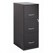 Pemberly Row Set of 2 4 and 3 Drawer Filing Cabinets in Black