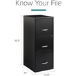 Pemberly Row Set of 2 4 and 3 Drawer Filing Cabinets in Black