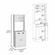 Pemberly Row Modern 3-Door Engineered Wood Pantry Cabinet in White