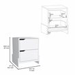 Pemberly Row Modern 2-Drawer Engineered Wood Nightstand in White
