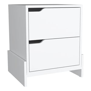 Pemberly Row Modern 2-Drawer Engineered Wood Nightstand in White