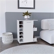 Pemberly Row Engineered Wood Bar Cart with 2-Open Side Shelves in White