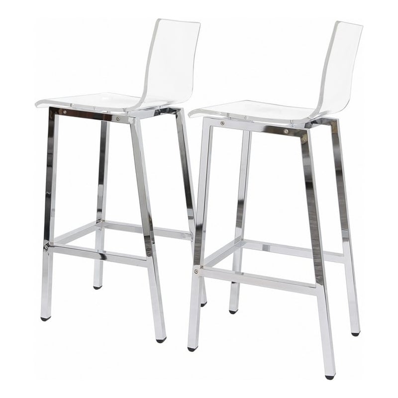 Pemberley Row Acrylic Clear Bar Stools Contemporary 29