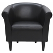 Pemberly Row Traditional Faux Leather Club Chair in Black Finish