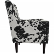 Pemberly Row Traditional Fabric Arm Chair in Cowhide Black Finish