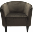 Pemberly Row Traditional Polyester Fabric & EPS Curved Tub Chair in Brown