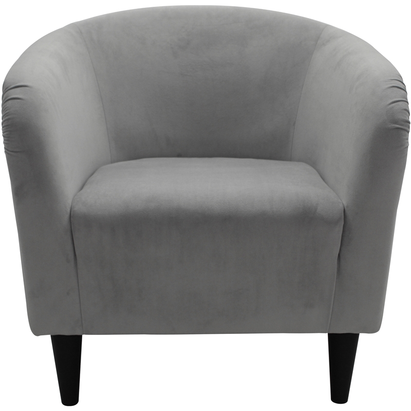 Pemberly Row Traditional Polyester Fabric & EPS Curved Tub Chair in Gray