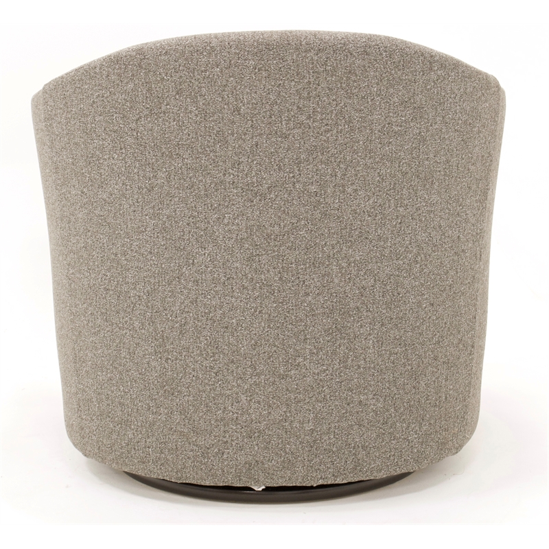 Pemberly Row Traditional Fabric Tufted Swivel Chair in Gray Finish