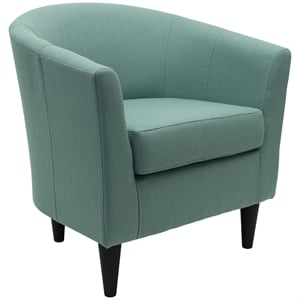 Pemberly Row 17.5&quot Traditional Polyester Fabric Club Chair in Blue
