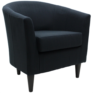 Pemberly Row 17.5&quot Traditional Fabric Club Chair in Dark Blue