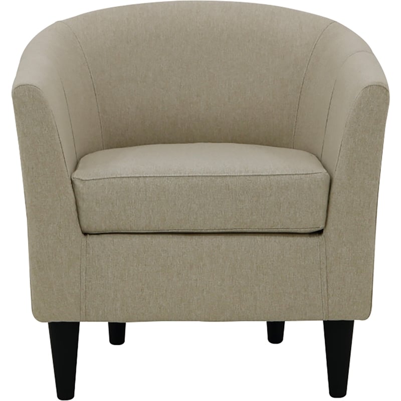 Pemberley Row Polyester Taupe Brown Club Chair Rectangular Padded Seat 32