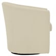 Pemberly Row Traditional Fabric Swivel Club Chair in Off White