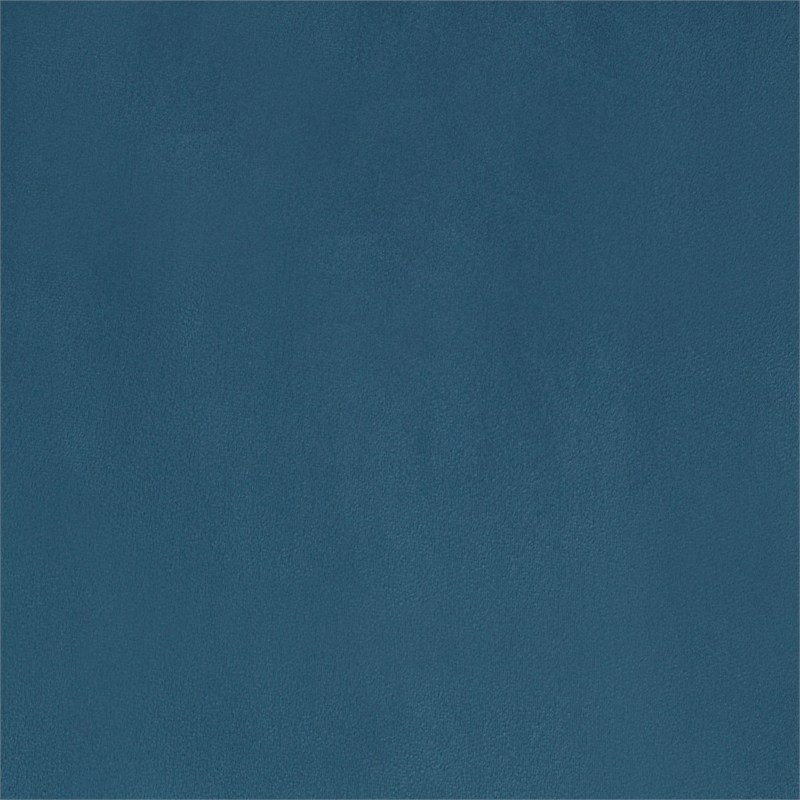 Pemberly Row Contemporary Metal Vanity Fabric Stool in Blue Finish