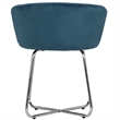 Pemberly Row Contemporary Metal Vanity Fabric Stool in Blue Finish