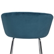 Pemberly Row Contemporary Metal Vanity Fabric Stool in Blue Finish