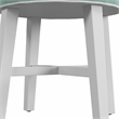 Pemberly Row Tufted Backless Wood Vanity Stool White with Spa Blue Fabric