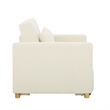 Pemberly Row Modern Convertible Chair in Ivory Fabric Upholstery