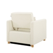 Pemberly Row Modern Convertible Chair in Ivory Fabric Upholstery
