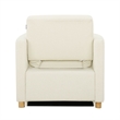 Pemberly Row Modern Convertible Chair in Ivory Fabric Upholstery