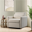 Pemberly Row Modern Convertible Chair in Ivory Fabric Upholstery